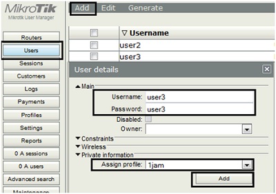 Setting User Manager di Mikrotik  @singgihsap