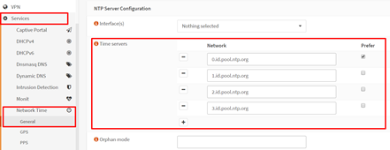 NTP OPNsense