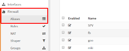 Aliases OPNsense